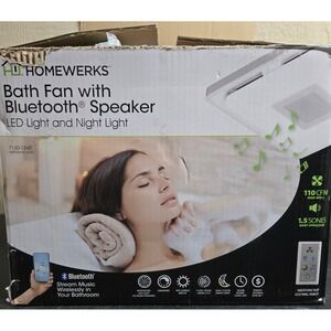 Homewerks Bath Fan with Bluetooth Speaker LED Night Light 110 CFM 7130-13-BT